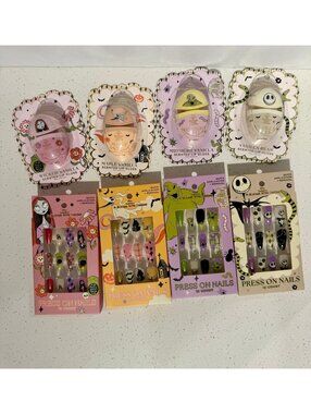 The Nightmare Before Christmas Press On Nails & Lip Gloss Set